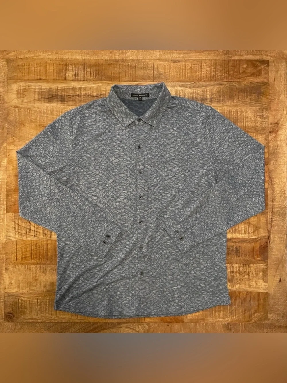 Robert Barakett Saldon Jacquard Long Sleeve Button Up Sportshirt
